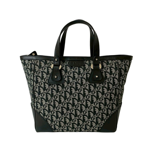 Christian Dior Black Canvas Leather Handbag Tote Bag Rovelle Bags