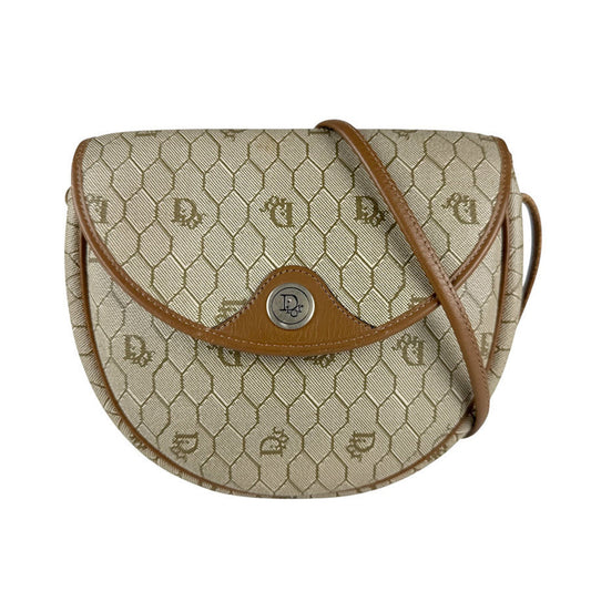 Christian Dior Beige Brown Pvc Leather Shoulder Bag Rovelle Bags
