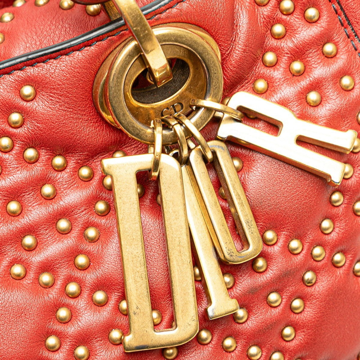 Christian Dior Lady Dior Red Color Leather Handbag Shoulder Bag Style 2 Rovelle Bags