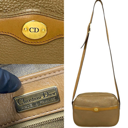 Christian Dior Beige Brown Leather Pochette Shoulder Bag Rovelle Bags