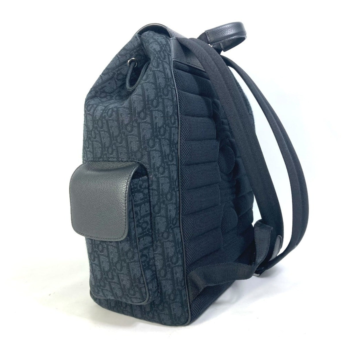 Christian Dior Black Navy Canvas Leather Backpack Rovelle Bags