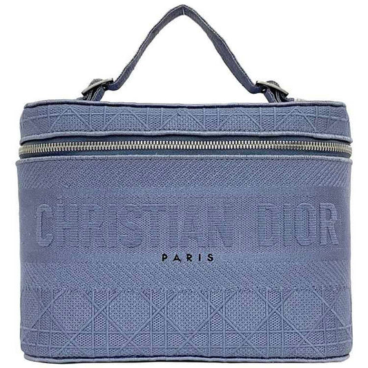 Christian Dior Light Blue Canvas Handbag Vanity Bag Rovelle Bags