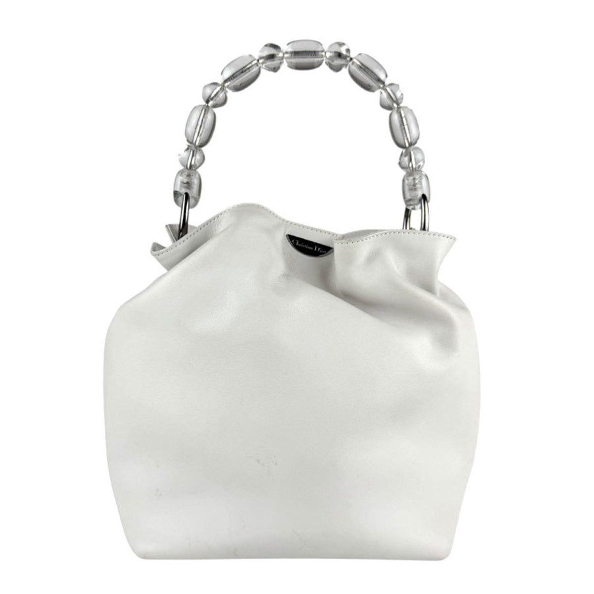 Christian Dior White Leather Handbag Rovelle Bags