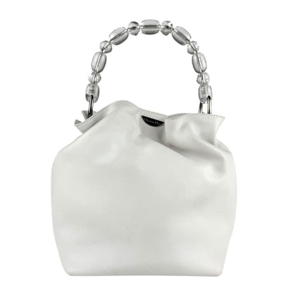 Christian Dior White Leather Handbag Rovelle Bags