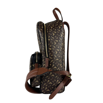 Burberry Black Brown White Pvc Leather Backpack ( )
