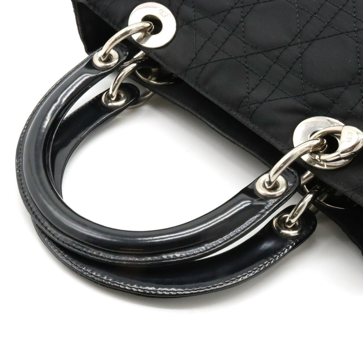 Christian Dior Lady Dior Black Nylon Handbag Shoulder Bag Rovelle Bags