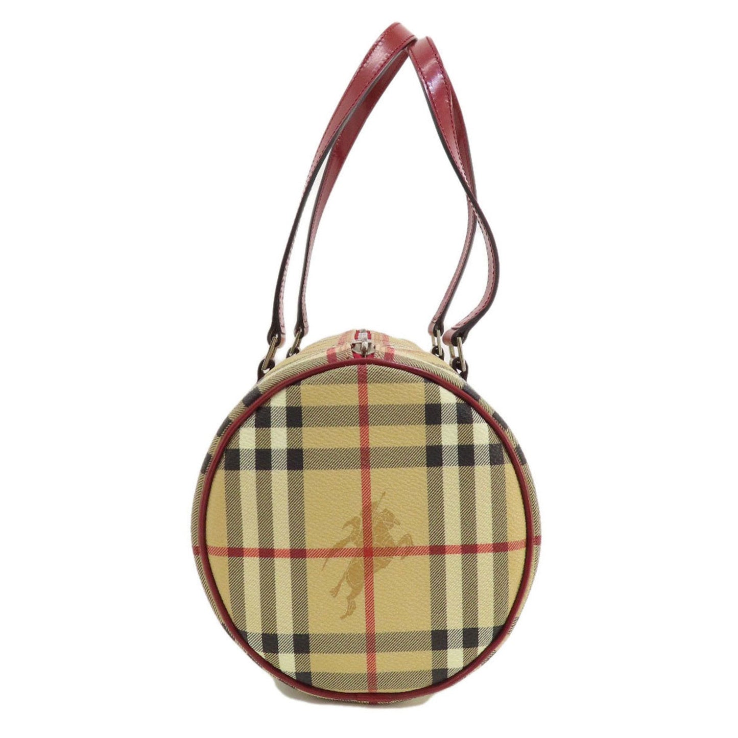 Burberry Beige Red Color Pvc Handbag ( )