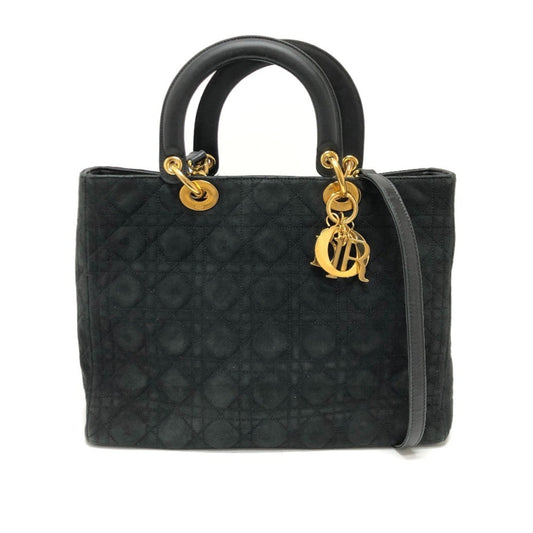 Christian Dior Black Leather Suede Handbag Shoulder Bag Rovelle Bags