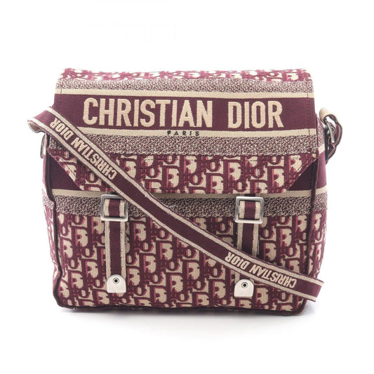 Christian Dior Beige Bordeaux Canvas Leather Shoulder Bag Rovelle Bags