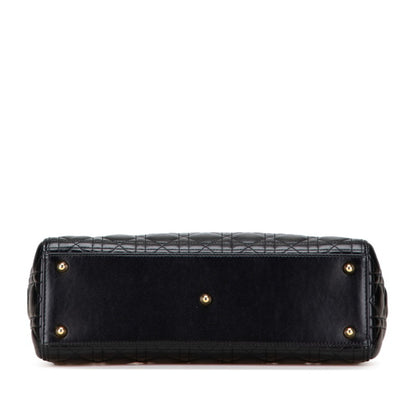 Christian Dior Lady Dior Black Leather Handbag Shoulder Bag Rovelle Bags