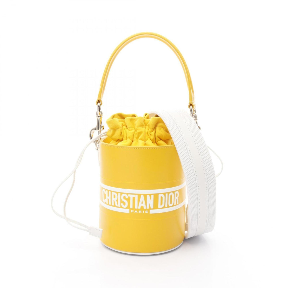 Christian Dior White Yellow Leather Handbag Rovelle Bags
