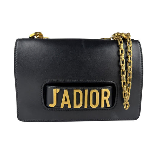 Christian Dior Black Gold Leather Metal Shoulder Bag Rovelle Bags
