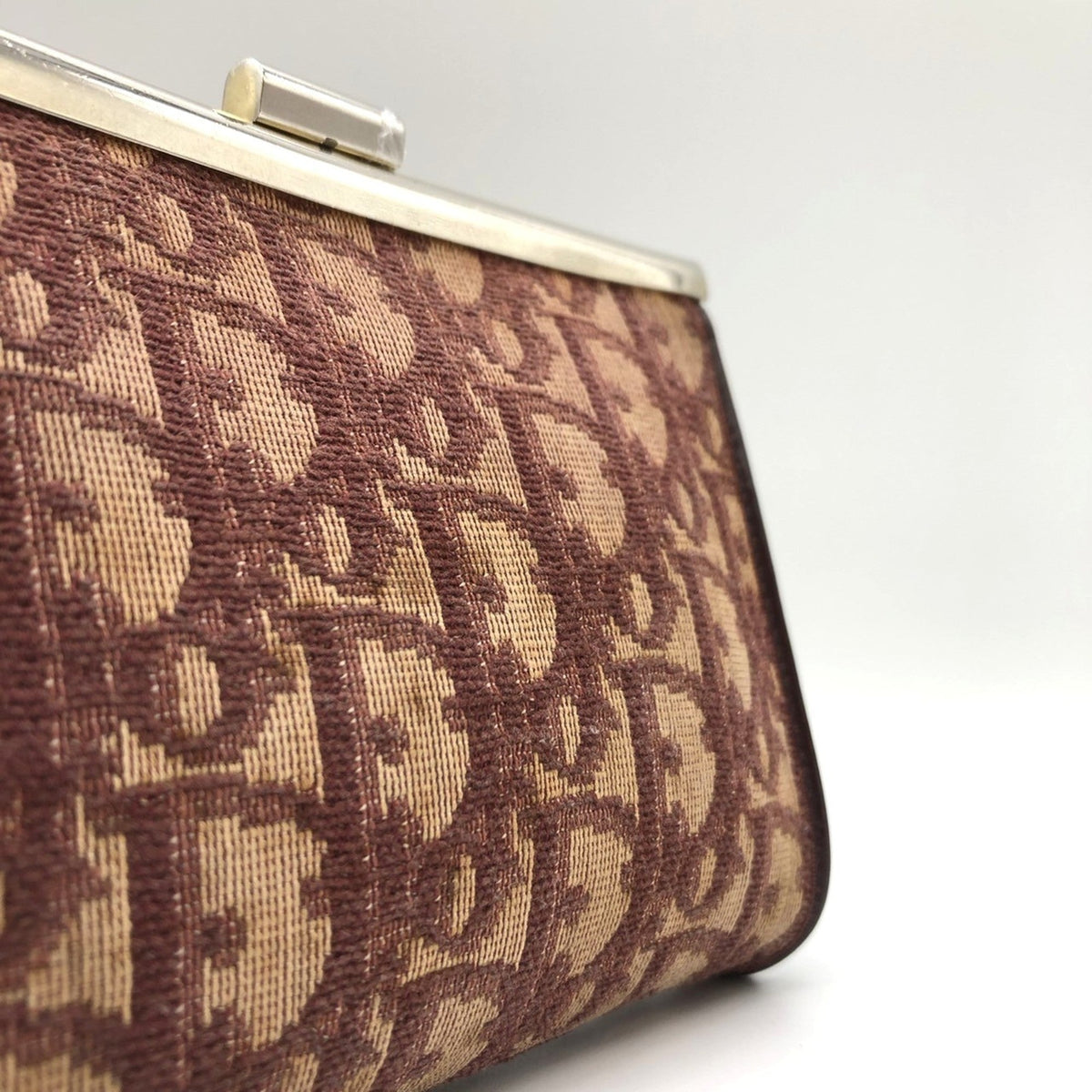 Christian Dior Beige Red Color Canvas Pouch Rovelle Bags