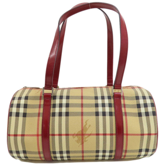 Burberry Beige Red Color Pvc Handbag ( )