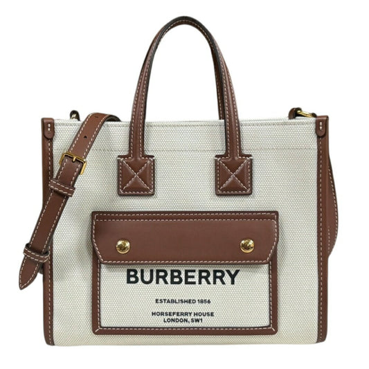 Burberry Brown Cotton Leather Shoulder Bag ( )