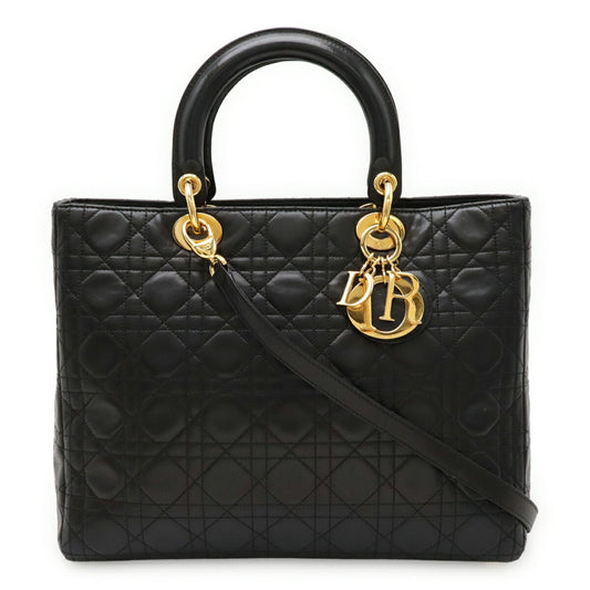 Christian Dior Black Leather Handbag Tote Bag Style 3 Rovelle Bags