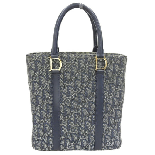 Christian Dior Trotter Navy Trotter Leather Canvas Handbag Tote Bag Rovelle Bags
