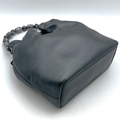 Christian Dior Gray Leather Handbag Leather Rovelle Bags