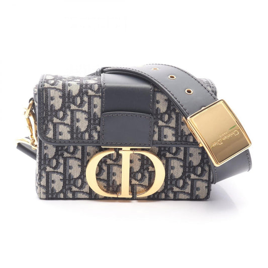 Christian Dior Beige Black Navy Canvas Leather Shoulder Bag Rovelle Bags