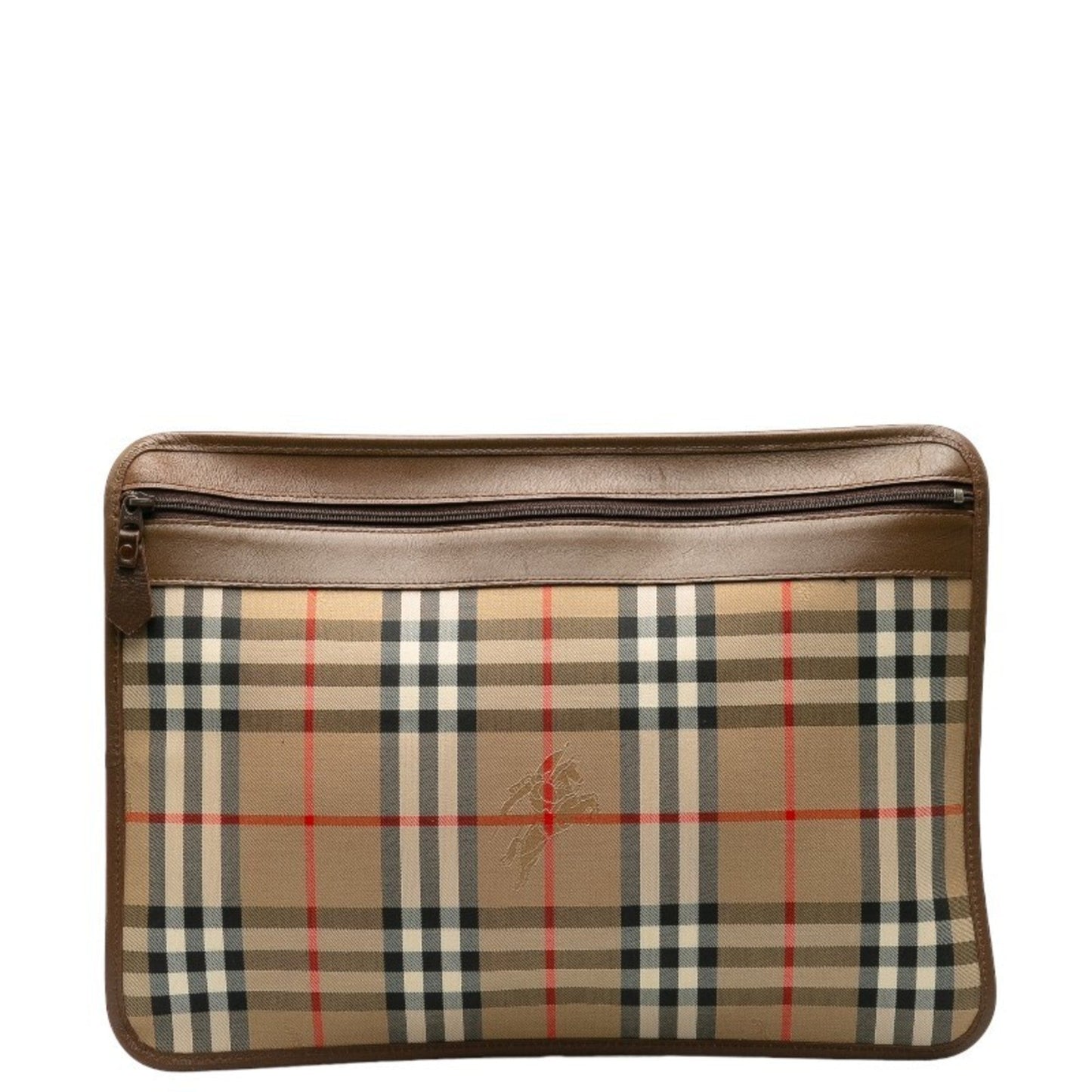 Burberry Beige Canvas Leather Clutch Bag ( )