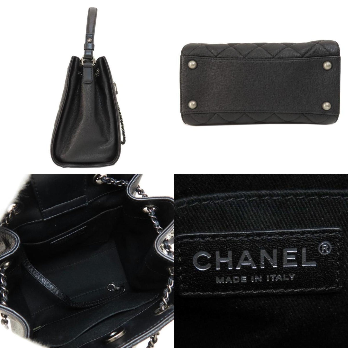 Chanel CC Bucket Matelasse Handbag Caviar Skin Women's Rovelle Bags