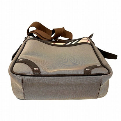 Burberry Khaki Canvas Leather Shoulder Bag ( )