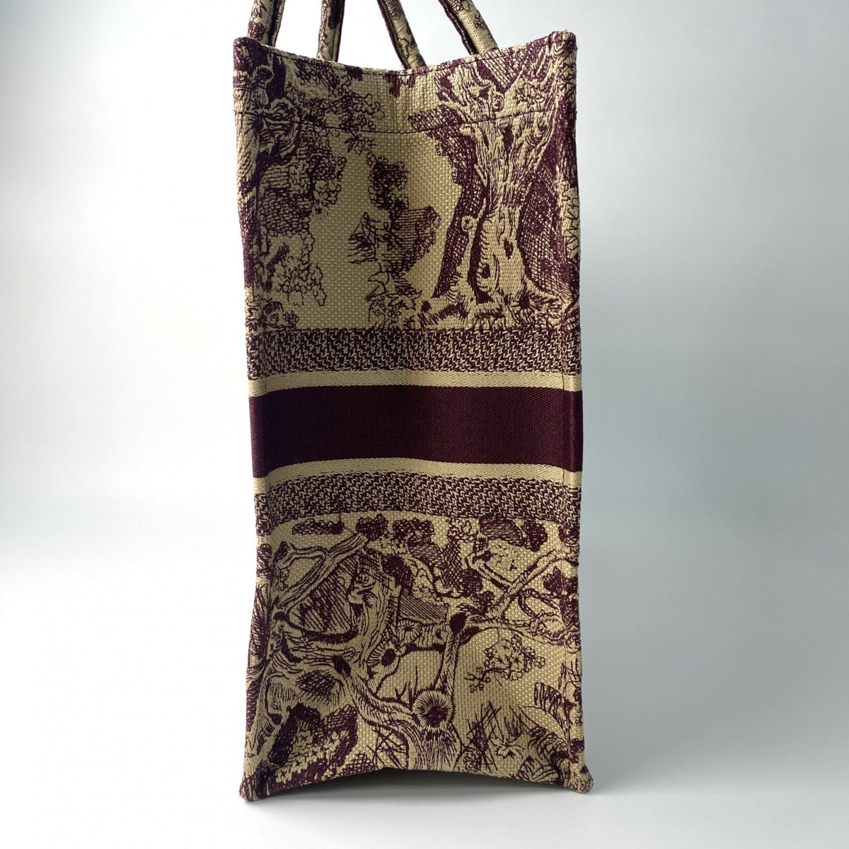 Christian Dior Bordeaux Brown Red Color Canvas Tote Bag Rovelle Bags