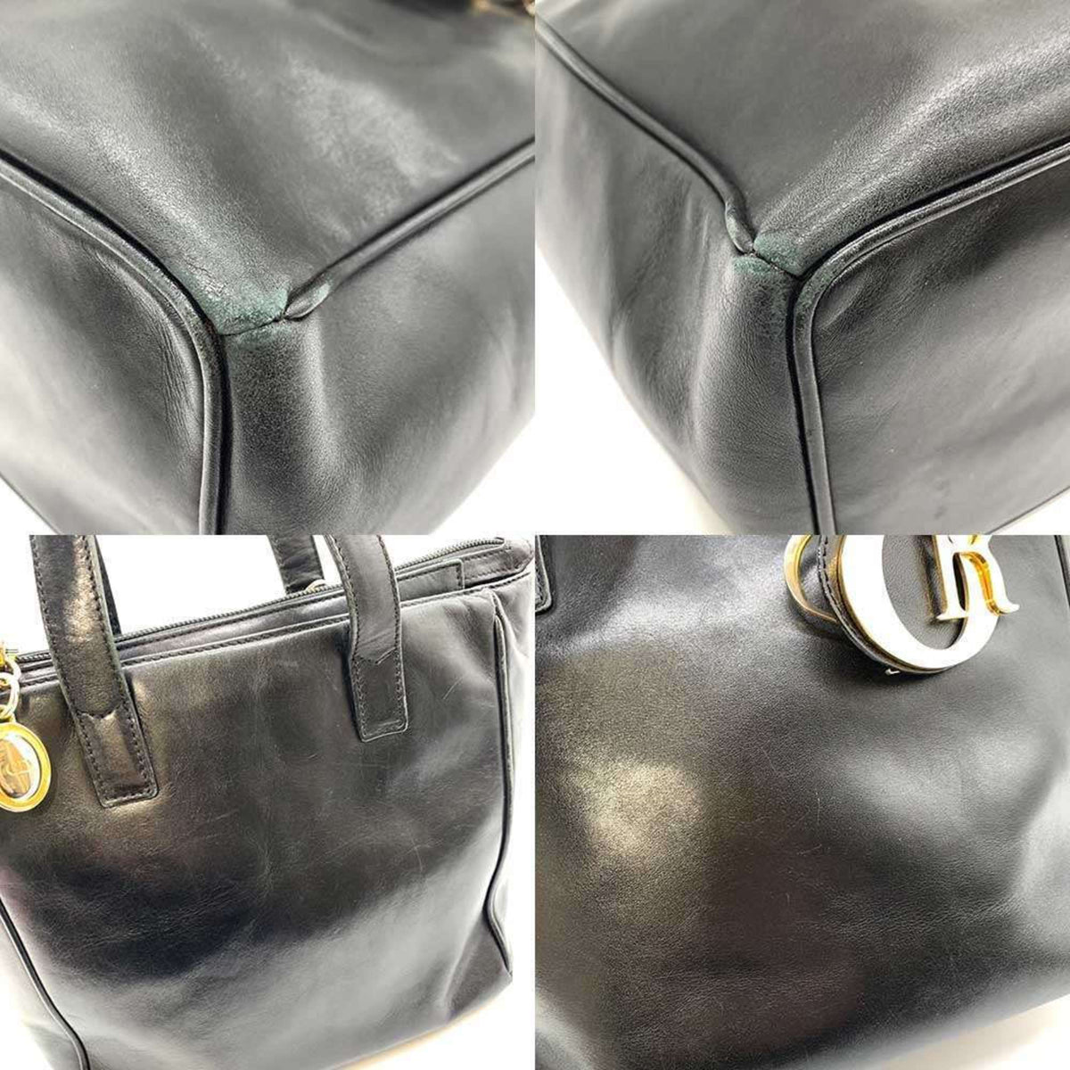 Christian Dior Black Leather Handbag Style 13 Rovelle Bags