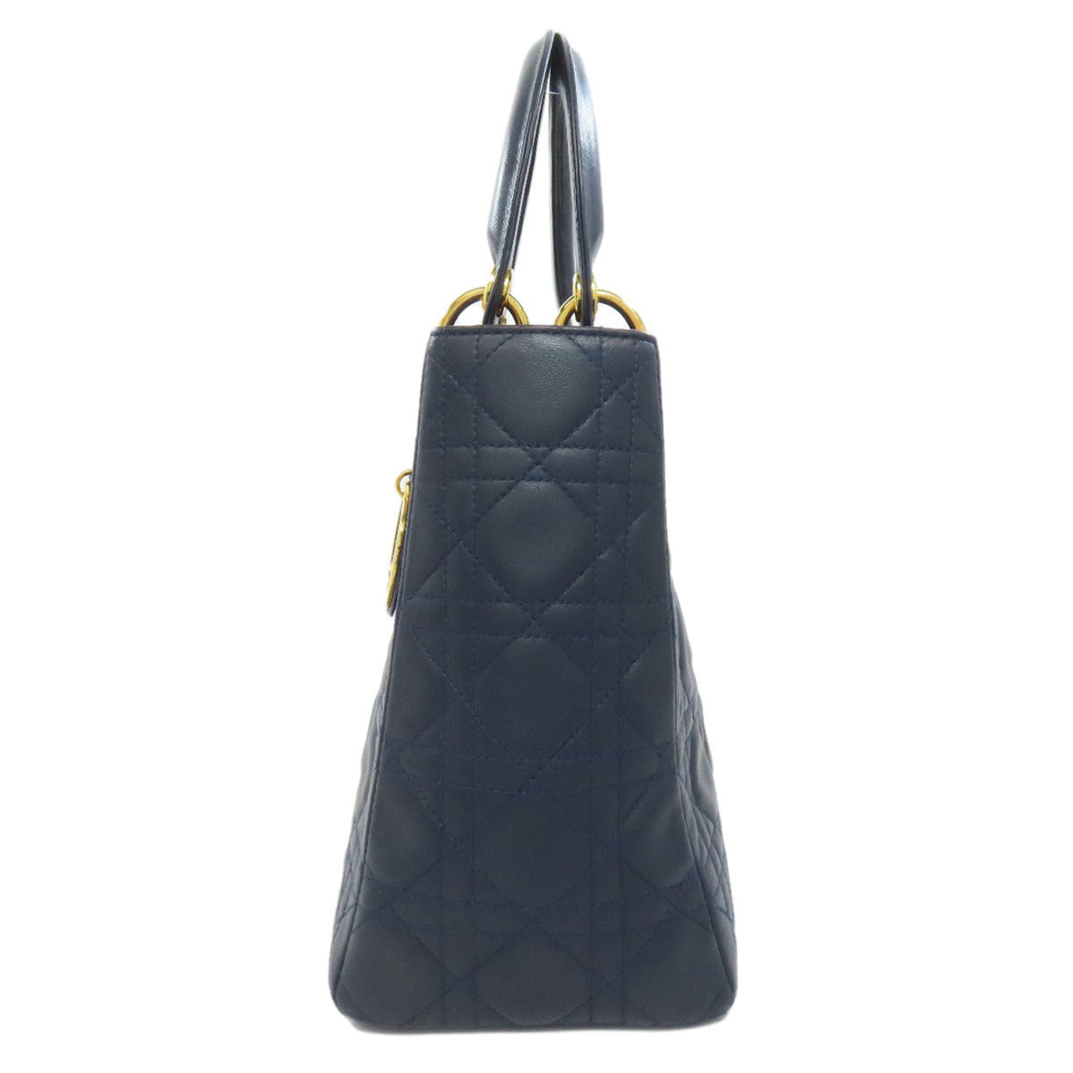 Christian Dior Navy Leather Handbag Rovelle Bags