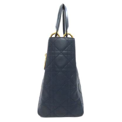 Christian Dior Navy Leather Handbag Rovelle Bags