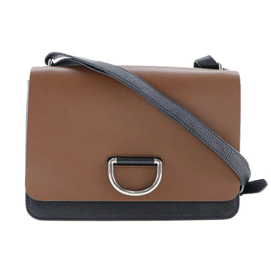 Burberry Black Brown Leather Shoulder Bag ( )
