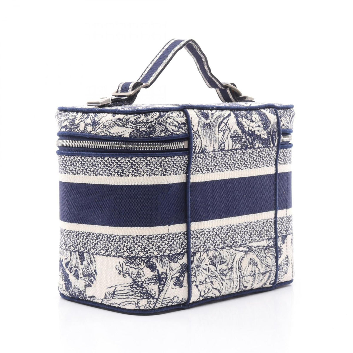 Christian Dior Navy White Canvas Handbag Rovelle Bags