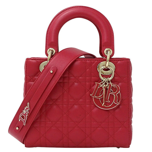 Christian Dior Pink Red Leather Handbag Shoulder Bag Rovelle Bags