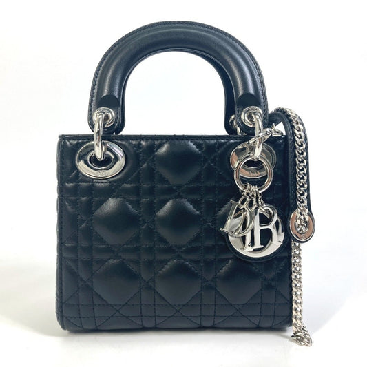 Christian Dior Lady Dior Black Leather Shoulder Bag Style 2 Rovelle Bags