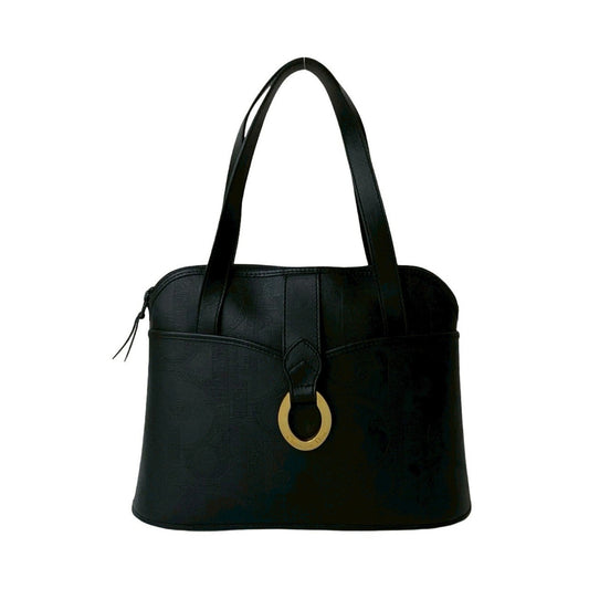 Christian Dior Black Leather Pvc Boston Bag Handbag Rovelle Bags