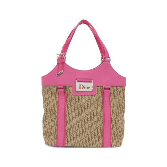 Christian Dior Beige Pink Canvas Shoulder Bag Rovelle Bags