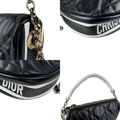 Christian Dior Black White Leather Handbag Shoulder Bag Style 2 Rovelle Bags