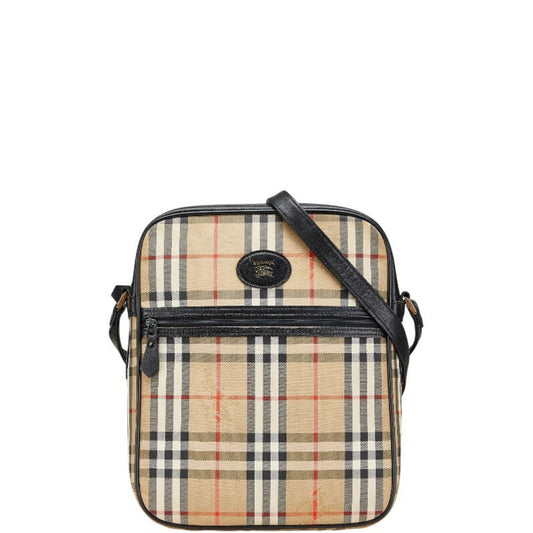 Burberry Beige Multi-Color Canvas Leather Shoulder Bag ( )