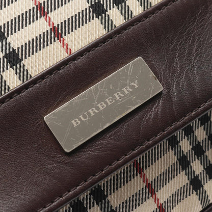 Burberry Beige Multi-Color Canvas Leather Shoulder Bag ( )