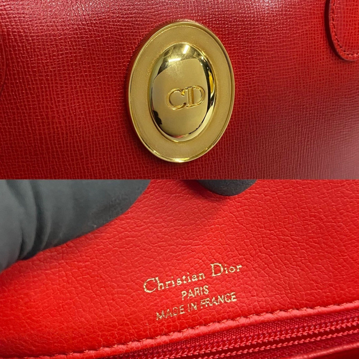 Christian Dior Red Color Leather Shoulder Bag Tote Bag Rovelle Bags
