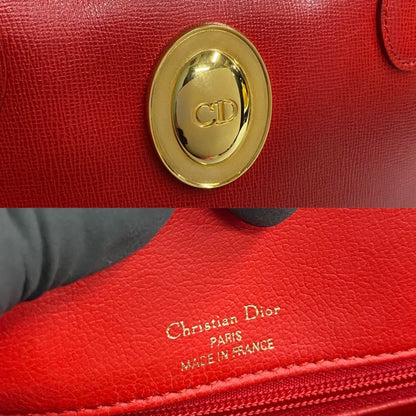 Christian Dior Red Color Leather Shoulder Bag Tote Bag Rovelle Bags
