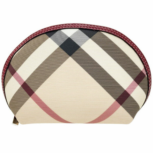 Burberry Beige Multi-Color Red Color Pvc Leather Pouch ( )