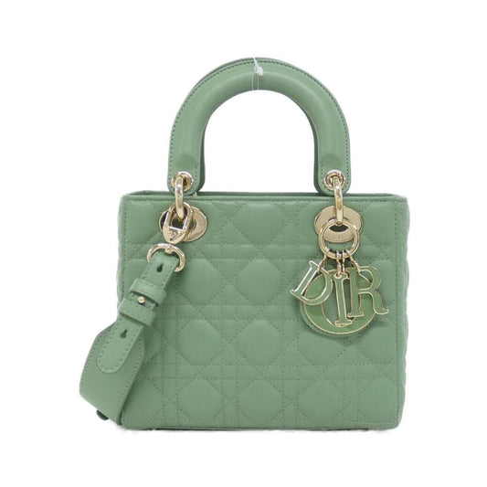 Christian Dior Lady Dior Green Leather Handbag Rovelle Bags