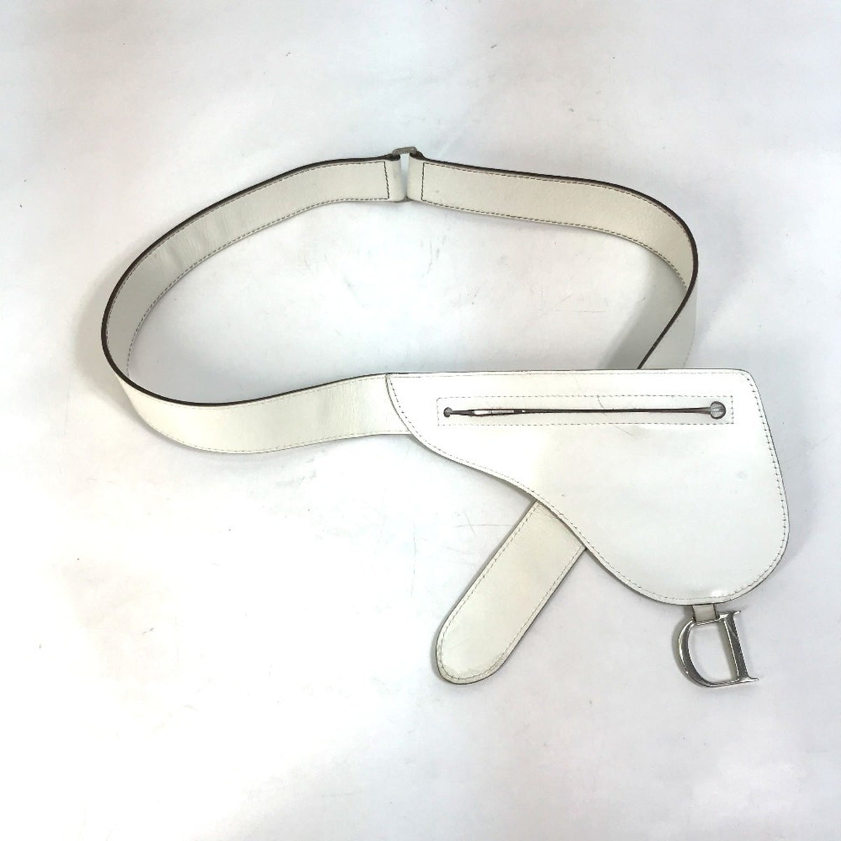 Christian Dior White Leather Fanny Pack Pouch Saddle Bag Rovelle Bags