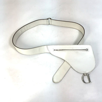Christian Dior White Leather Fanny Pack Pouch Saddle Bag Rovelle Bags