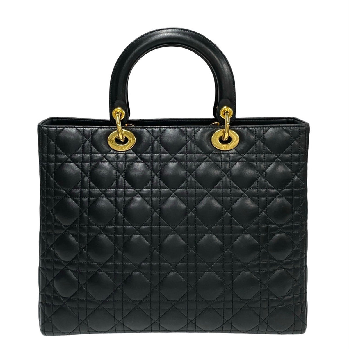 Christian Dior Black Leather Handbag Tote Bag Rovelle Bags