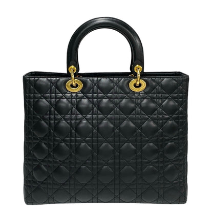 Christian Dior Black Leather Handbag Tote Bag Rovelle Bags