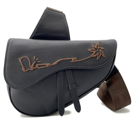 Christian Dior Black Leather Saddle Bag Sling Bag Rovelle Bags