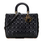 Christian Dior Lady Dior Black Leather Handbag Shoulder Bag Rovelle Bags
