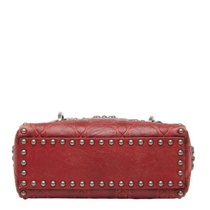 Christian Dior Lady Dior Red Color Leather Handbag Shoulder Bag Rovelle Bags